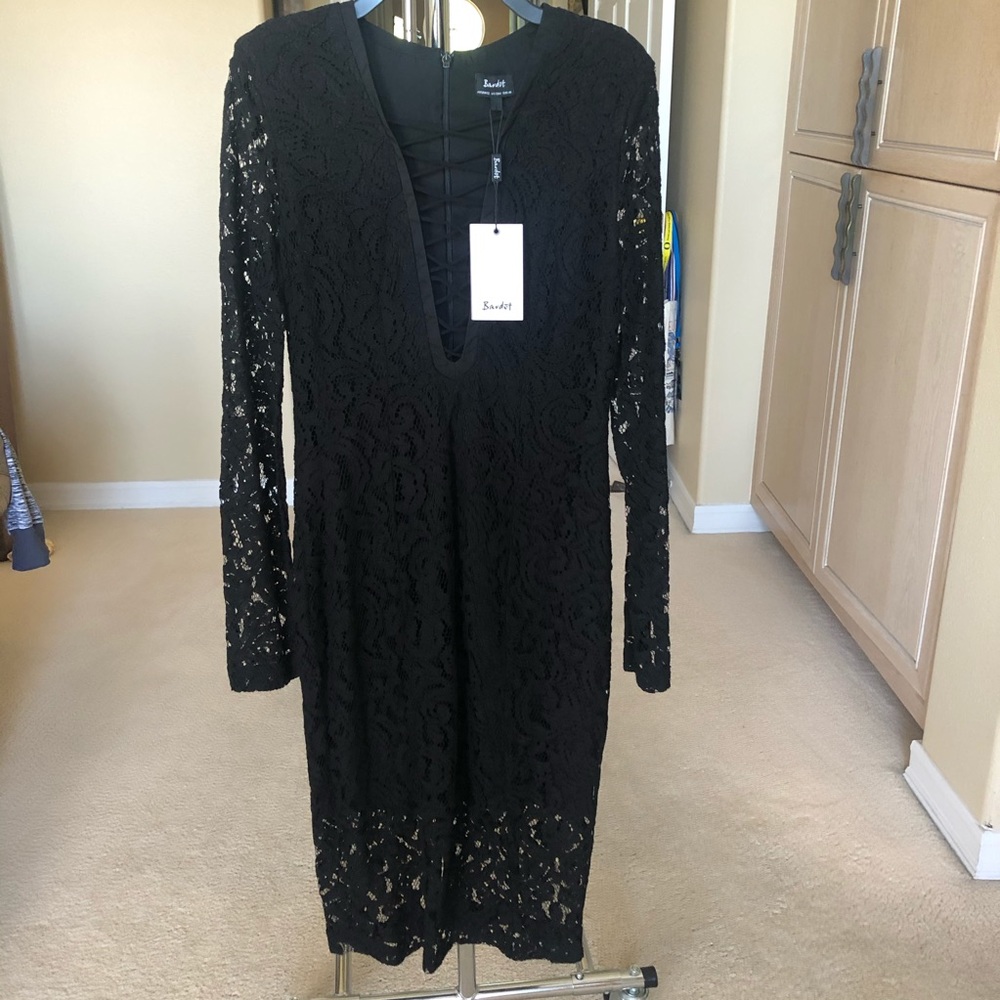 Bardot Black Long Sleeve Lace dress
